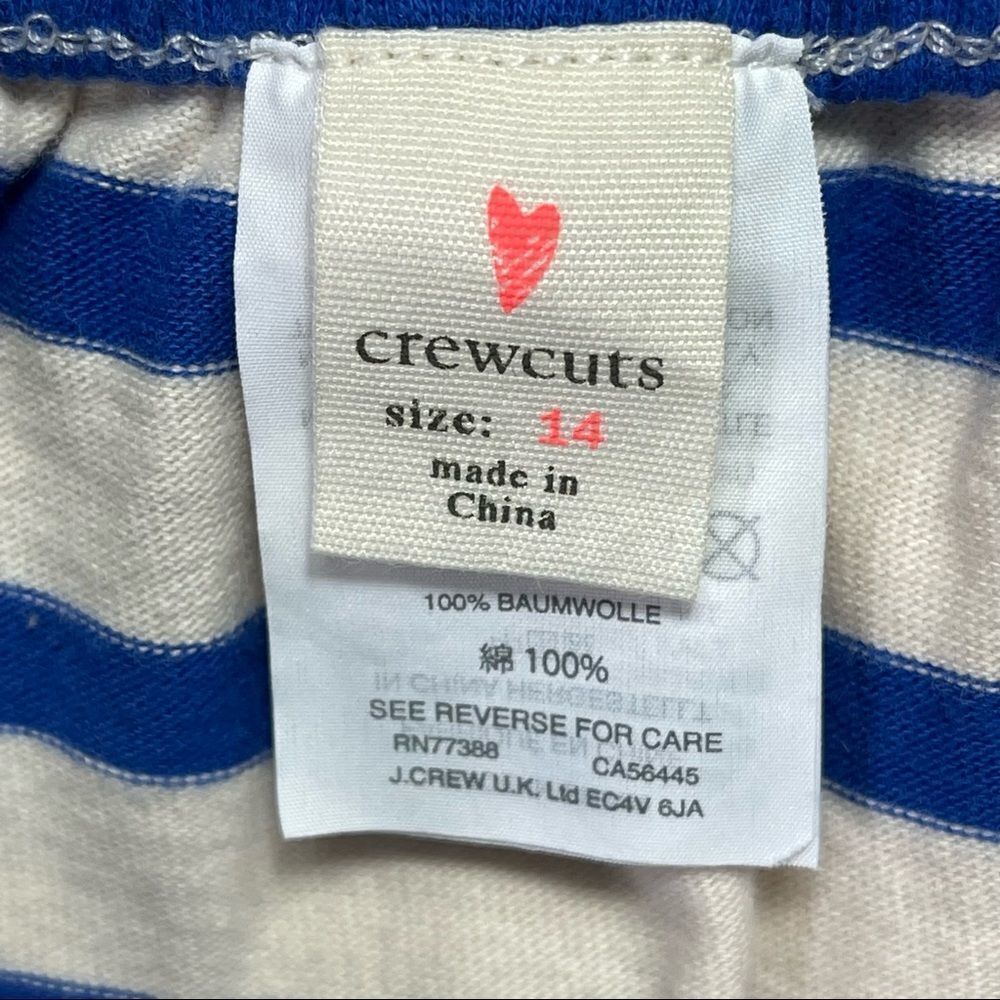 J. Crew | Crewcuts Girls Blue Striped Jersey Knit Ruffle Skirt, size 14 - Picture 6 of 7